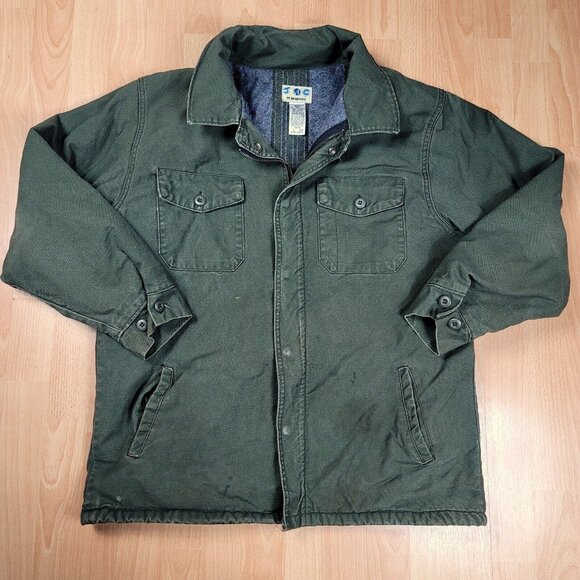VF Imagewear Blanket Lined Jacket Men's Size Large Canvas‎ Chore Zip/Snap Coat